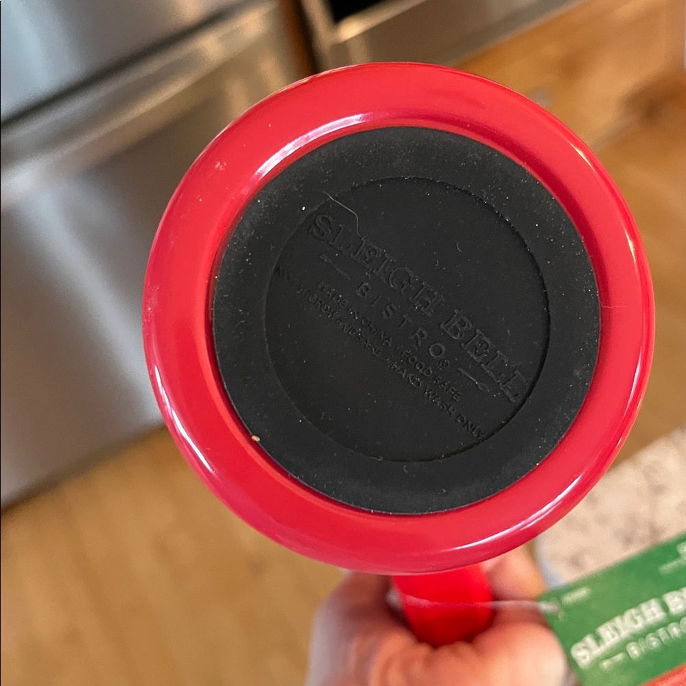 Red 'Fa La La' Holiday Travel Tumbler with Handle - Picture 3 of 3